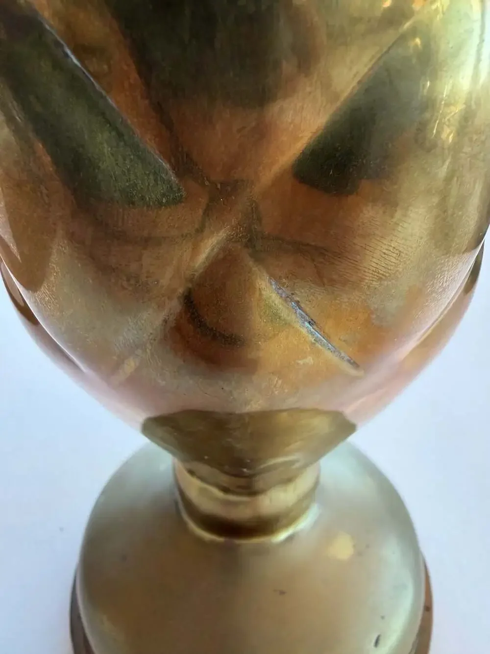 WWII 1945‎ 105mm M14 Brass Shell Casing Trench Art Ruffled Vase